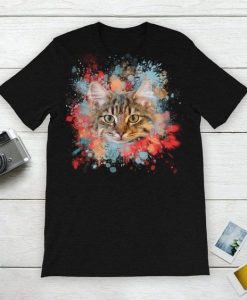 Cat Water Color T-shirt ZK01