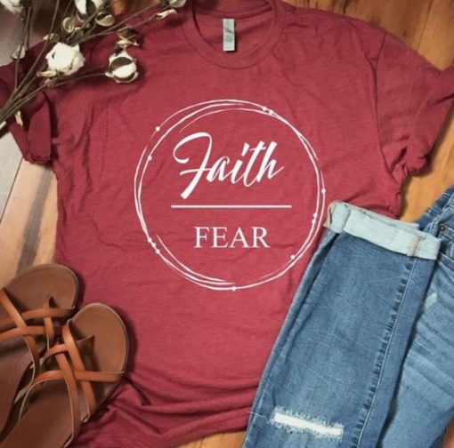 Faith Fear Red Tshirt ZK01