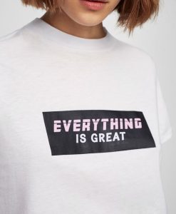 High neck slogan T-shirt KH01