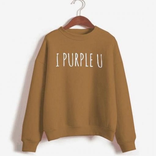 I Purple U Printed Sweatshirt LP01