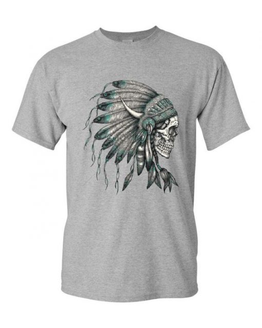 Indian Headdress Skull T-Shirt ZK01