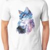 Watercolor Cat Cool T-Shirt ZK01