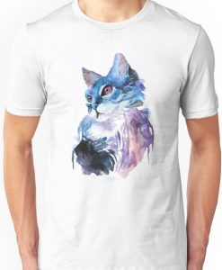 Watercolor Cat Cool T-Shirt ZK01