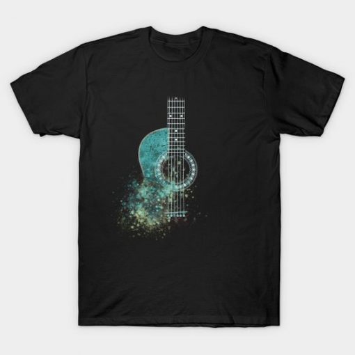 Watercolor Splatter Guitar Tshirt ZK01