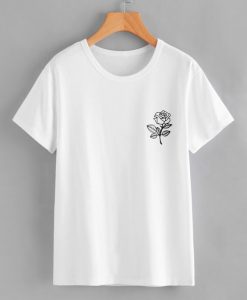 White Rose Print T-shirt KH01