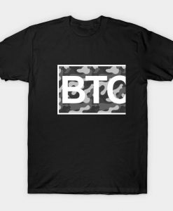 Bitcoin Black and White Camo T-Shirt AD01