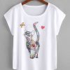 Cat Print Loose Tee T-shirt FD01