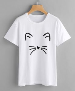 Cat Print Tee T-shirt FD01