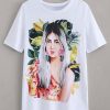 Figure And Tropical Print T-Shirt EL01