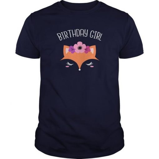 Fox Birthday Girl T-Shirt EL01