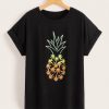 Pineapple Print Roll Up Sleeve Tee T-Shirt SR01