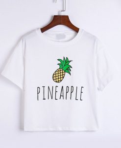 Pineapple Print White T-shirt SR01