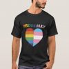 Proud Ally LGBT Rainbow Heart T-Shirt AD01