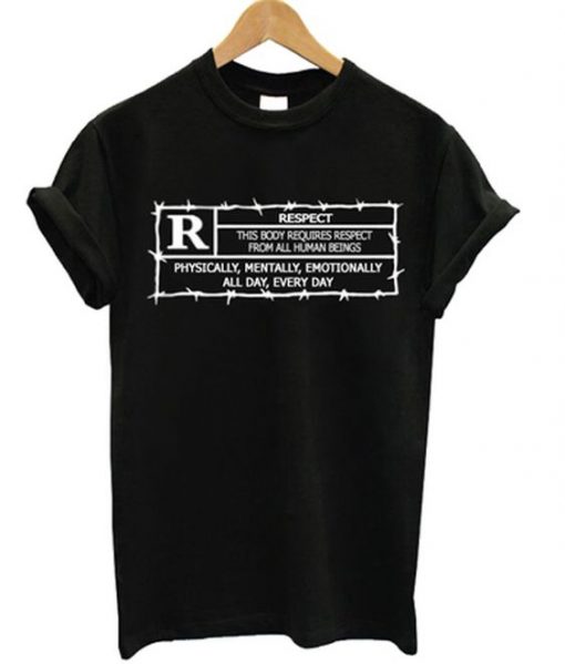 Respect Black T-shirt ZK01