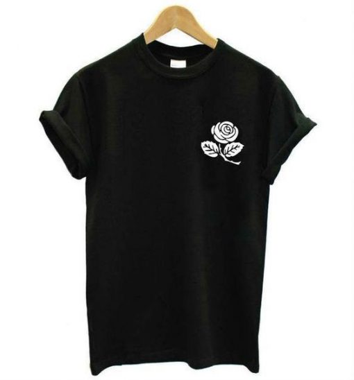 Rose Flower Pocket T-Shirt AD01