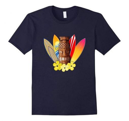 Tiki Bar Island Tropical Surfing T-Shirt EL01