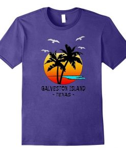 Tropical Galveston Island Texas T-Shirt EL01