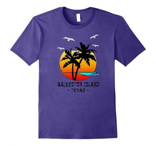 Tropical Galveston Island Texas T-Shirt EL01