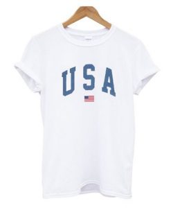 USA Flag White T Shirt SR01