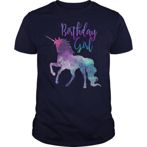 Unicorn Birthday Girl T-Shirt EL01