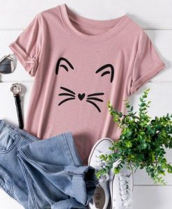Cat Cute Print T Shirt SR01