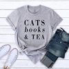 Cats books & tea T Shirt SR01