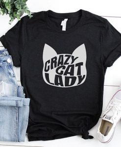 Crazy cat lady T shirt SR01