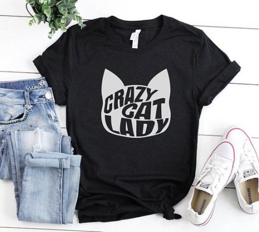 Crazy cat lady T shirt SR01