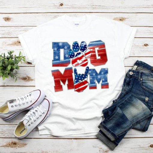 Dog Mom merica T Shirt SR01