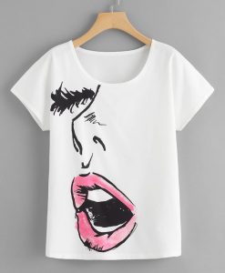 Face Print TeeFor Women T-shirt FD01