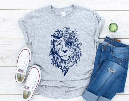 Floral Lion t Shirt SR01