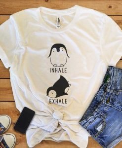 Inhale Exhale Penguin Yoga T-shirt SR01