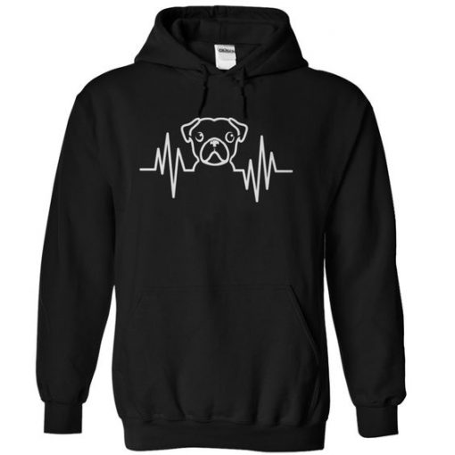 PUG HEARTBEAT HOODIE KH01