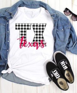 Plaid Texas watercolor T-shirt FD01