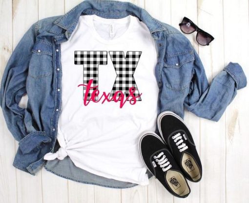 Plaid Texas watercolor T-shirt FD01