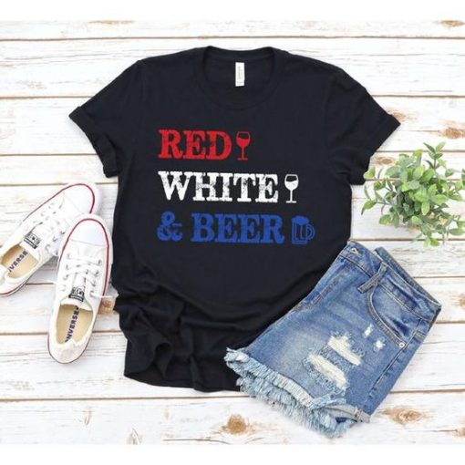 Red White Beer T Shirt SR01