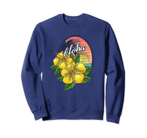 Aloha Hawaiian Hibiscus Flower Sweatshirt SR01