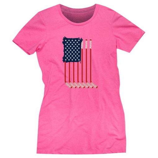 American Flag Hot Pink T-shirt ER