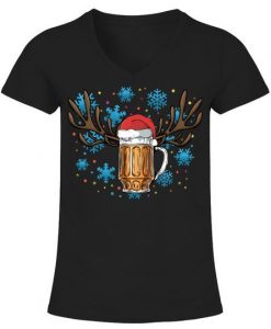 Beer Christmas Shirt Santa Hat T Shirt SR01