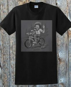 Bob Ross Sketched Riding Bicycle T-Shirt EL29