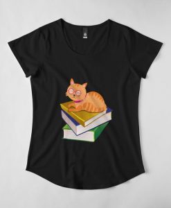 Bucher Liebende Katze T-Shirt EL01
