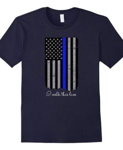 Flag Thin Blue Line Design T-Shirt DV29