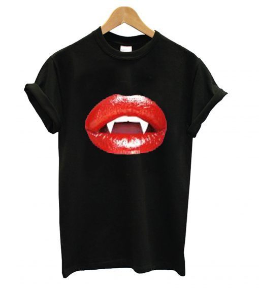 Halloween Red Lips Vampire-Kiss T-shirt-ER01