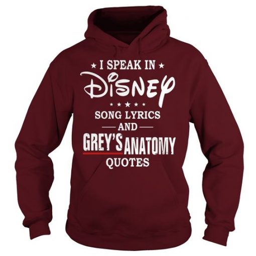 I speak in disney song Hoodie DV