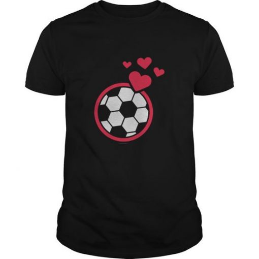 Love Soccer Ball Hearts T-Shirt EL01