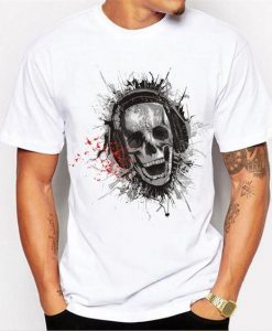 Men's trend music skull and head Top T-shirt FD01