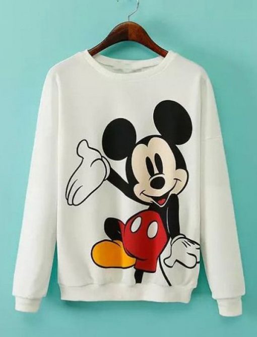 Mickey Print White Sweatshirt FD