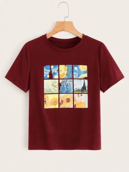 Oil Painting Print Tee T-Shirt VL01