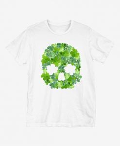 Patricks Day Clover Skull T-Shirt ER01