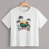 Plus Floral And Letter Print Tee T-Shirt VL01
